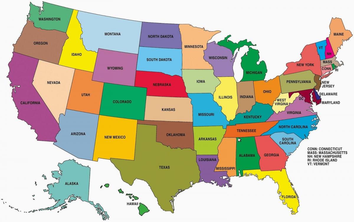usa kart over statene Kart Over Stater I Usa Kartet Av Statene I Usa Nord Amerika Amerika usa kart over statene